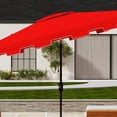 thumbnail image 5 of SAFAVIEH Zimmerman 6.5' X 10' Market Crank Patio Umbrella, Red/White, 5 of 6