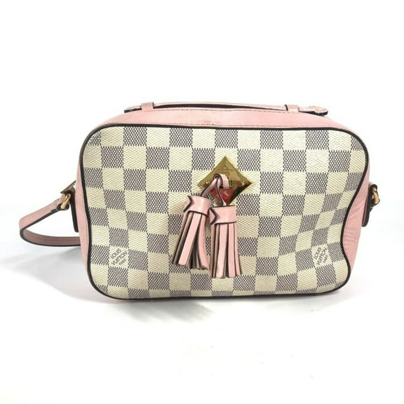 Pre-Owned LOUIS VUITTON N40155 Damier Azur Saintonge Bag Crossbody Pochette Tassel... (Good)