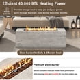thumbnail image 5 of Harper & Bright Designs Outdoor Rectangular Propane Fire Pit 40000 BTU, 41.9''MGO Patio Heater with Stainless Steel Burner and Free Lava Rocks, Waterproof Cover for Courtyard, Beige+Grey, 5 of 15