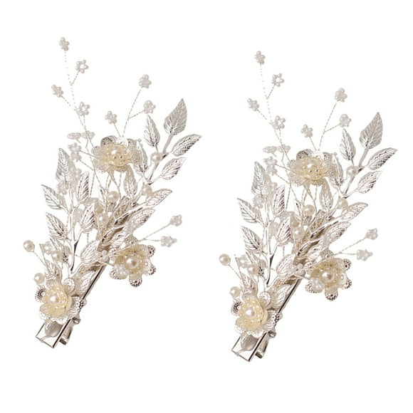 Minkissy 2 Pcs Silver Updo Hair Accessories Elegant Style Hair Jewels for Girls on Parties