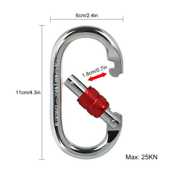 Profesional 25kn Catabinador Profesional Carabinero Puerta de Bloqueo de Tornillo Catantero de Acero Servicio de Acero Hebilla de Escalada Ligero Ligero de Hamaca para Rappel de