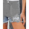 thumbnail image 5 of Pantalones cortos de mezclilla rasgados con borlas de cadena de moda urbana para mujer, 5 of 5