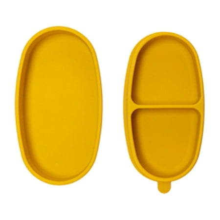 

2pcs Compact Soft Silicone Suction Cup Dinner Kids Feeding Toddler Divided Plate