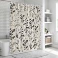 thumbnail image 6 of Black Grey Botanical Shower Curtain, Waterproof Shower Curtains for Bathroom, Rustic Country Spring Floral Summer Leaf Washable Fabric Bathtub Curtain Set Bath Decor with 12 Hooks 72"x78", 6 of 8
