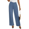 thumbnail image 2 of Inglocry Women's Wide Leg Dress Pants 2026 High Waisted Business Casual Palazzo Pants Work Office Slacks Trousers Sky Blue 2XL, 2 of 9