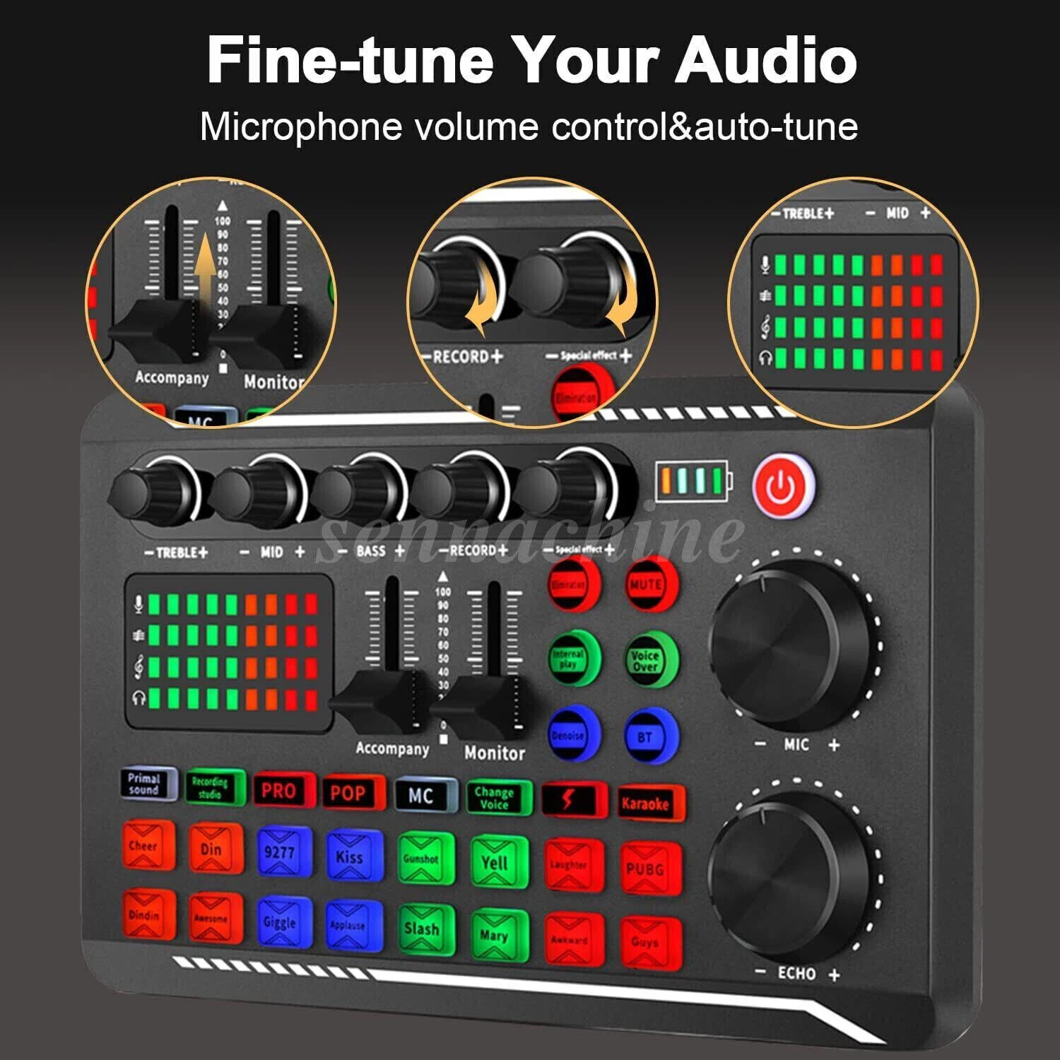 Studio Recording Kit Podcast Music Mixer Equipment Condenser Microphone BM-800