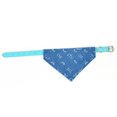 thumbnail image 3 of Pañuelo triangular para mascotas con diseño de estampado, bufanda ajustable con cuello triangular para perro con correa de cuero de PU para perro gato azul S, 3 of 5