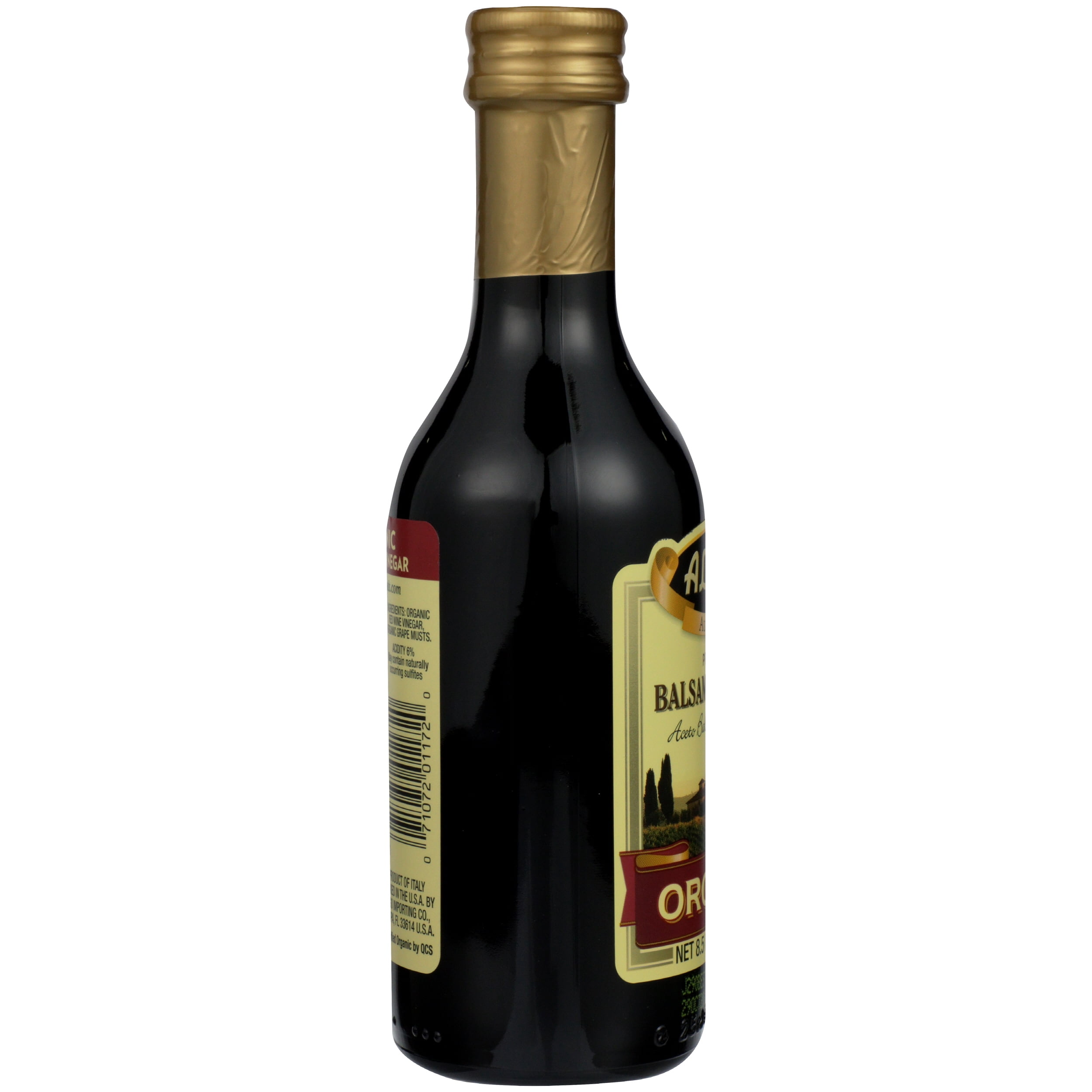 Pack of 6, Alessi Organic Premium Balsamic Vinegar, 8.5 fl oz