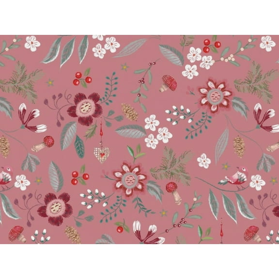 Sweatshirt Fleece Fabric Rose - per yard