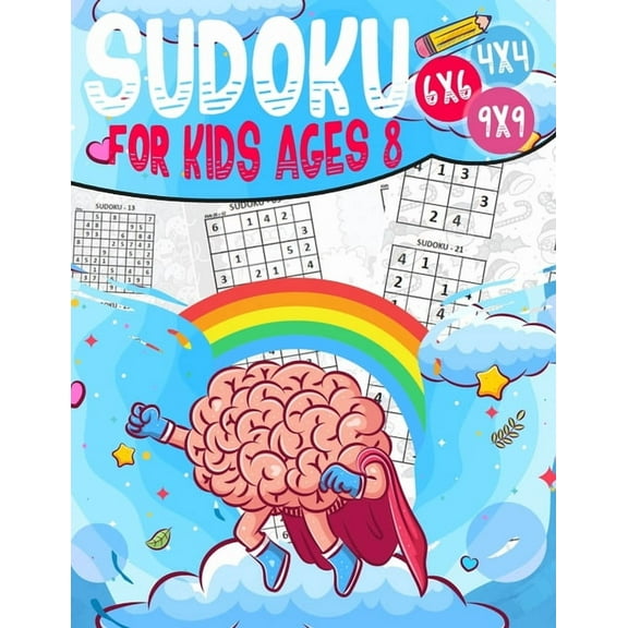 Sudoku for kids ages 8: 270 Sudoku For 8 Year Olds, Memory and Logic Training, Instructions and Solutions Included (Paperback)