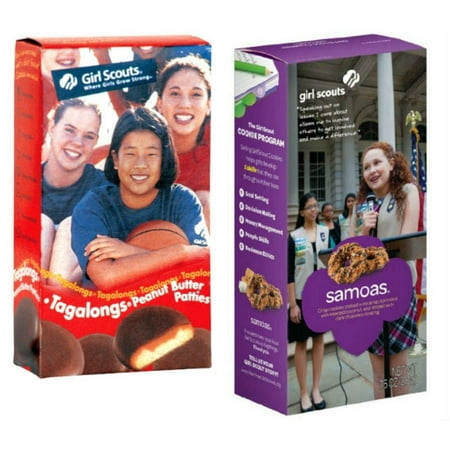 Girl Scout Cookies - Samoas (Caramel De Lites) and Tagalongs (Chocolate Peanut Butter Patties) - One Box of