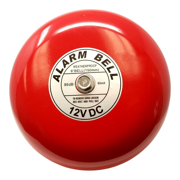 Fire Alarm Bell, Security Bell, 12 Volt Dc, 6" diameter, Boat Alarm