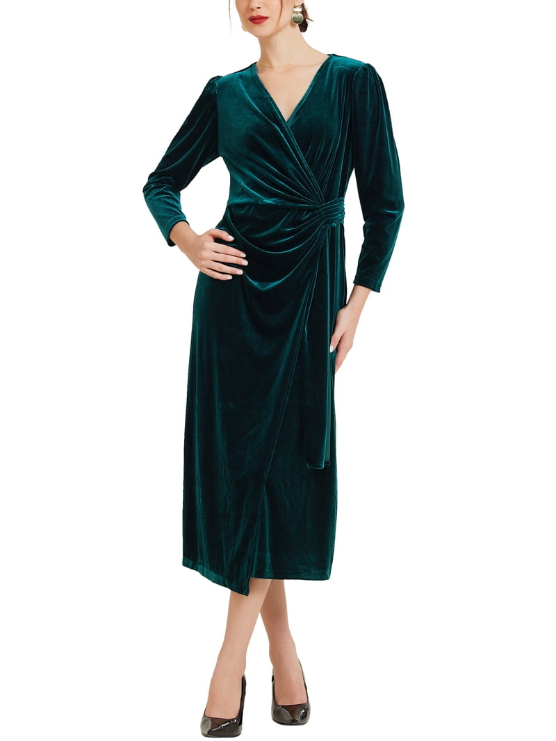 INSPIRE CHIC Velvet Wrap Dress for Women's V Neck Wedding Guest Cocktail Party Maxi Dresses S Dark Green - Walmart.com INSPIRE CHIC Velvet Wrap Dress for Women's V Neck Wedding Guest Cocktail Party Maxi Dresses S Dark Green - Walmart.com