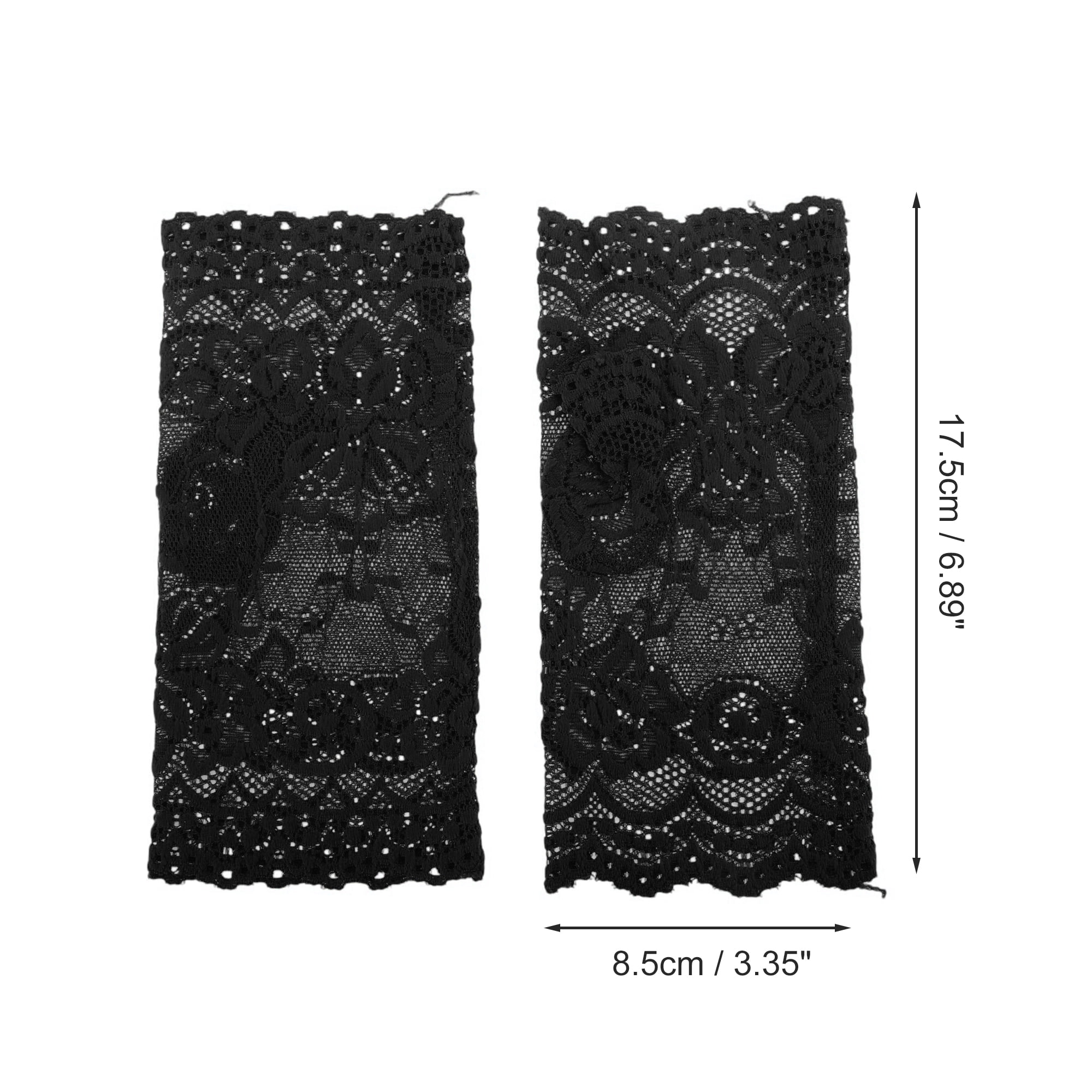 Unique Bargains Anti-slip Lace Manicure Gloves 1 Pair Depp Black