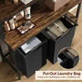 thumbnail image 6 of Laundry Basket,Laundry Hamper 2 Section with Side Shelves,3 Tiers Laundry Sorter with 2 Pull-Out and Removable Laundry Bags,Black & Rustic Brown, 6 of 9