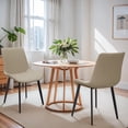 thumbnail image 2 of Aukfa Dining Chairs Set of 4, Upholstered Faux Leather Side Chairs with Metal Legs for Kitchen, Restaurant, Living, Tan, 2 of 8