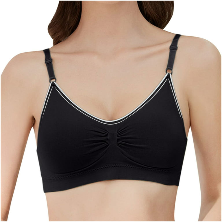 nsendm Female Underwear Adult Sports Bra with Non Removable Pads Women's  Comfortable Sexy and Traceless Chest Gathered without Womens Wireless(GN2
