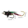 thumbnail image 5 of Hyasfey 5Pcs Fly Fishing Lure with Sharp Hook Realistic Floating Hand Tied Feather Bionic Fly Fishing Bait Freshwater Saltwater Bass Trout Fishing Accessories, 5 of 7