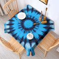 thumbnail image 2 of Blue Tie Dye Spiral Pattern Square Tablecloth,Waterproof Square Table Cover,Wipeable Spillproof Washable Table Cover for Home Kitchen Party Decor 42"X42"(107x107cm), 2 of 6