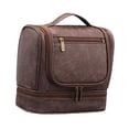 thumbnail image 4 of Bolsa de aseo colgante, bolsa de maquillaje, de cosméticos, portátil, de gran capacidad, multifuncional, bolsas de baño, impermeable para hombres color del té, 4 of 9