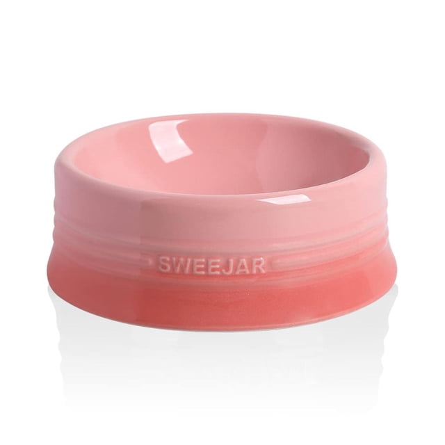 Cuenco de Cerámica SWEEJAR Rosa Degradado para Perros y Gatos Grandes