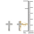 thumbnail image 3 of aaXia 14K Yellow Gold Diamond Accent Cross Stud Earrings, 3 of 3