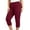 Wine, variant on Besolor Womens Plus Size Capris with Pockets High Elastic Waist Cinch Bottom Pants Casual Athletic Workout Capri Trousers