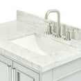 thumbnail image 5 of Ariel Stafford 37 Inch Single Right Offset Rectangle Sink Vanity With Carrara White Marble Countertop W/1.5" Edge In Grey, 5 of 11