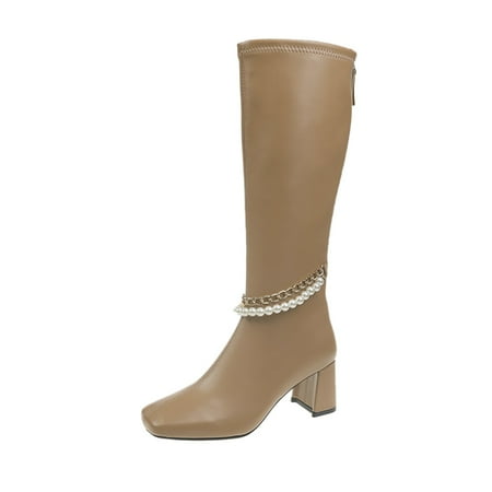 

autumn winter shoes Shoes Breathable Chunky Women s Boots Thigh Heels Fashion High Retro Women s Boots