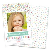 Personalized Sprinkles Photo Kids Birthday Party Invitations