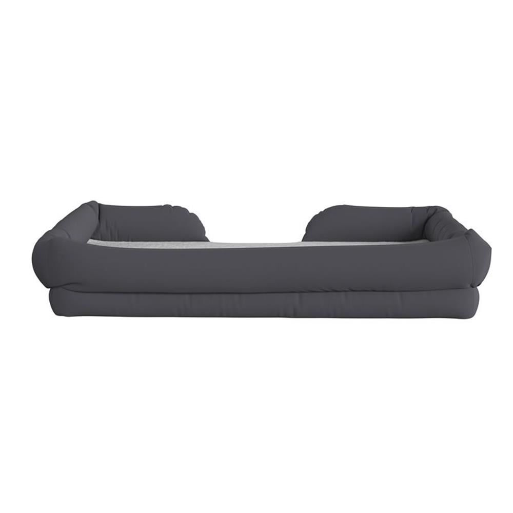 Pemberly Row Orthopedic 44" x 34" Fabric and Memory Foam Dog Bed in Gray