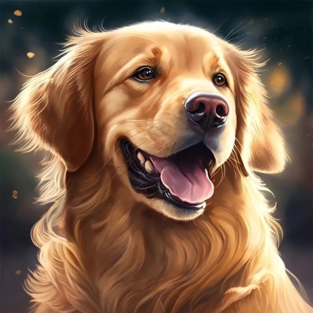 Pintura de diamante 5D DIY taladro redondo completo Golden Retriever arte artesanal 30x30cm