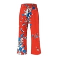 thumbnail image 4 of Aboser Capris Rouges pour Femmes Grande Taille, Pantalons Capri d'Été, Cordon de Serrage, Taille Élastique, Pantalons Raccourcis, Jambes Larges pour Dames, Skimmers en Lin, Pantalons Boho de Plage avec Poches, 4 of 4