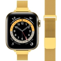 Apple Watch Band 38mm 40mm 41mm for Women, Slim & Thin Milanese Loop -Gold