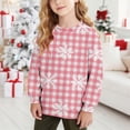 thumbnail image 2 of MKOSPLRT Christmas Sweatshirts for Girl Boy 1-15Y Crew Neck Long Sleeve Snowflake Plaid Pullover Warm Fleece Lined Sweatshirts, 2 of 8
