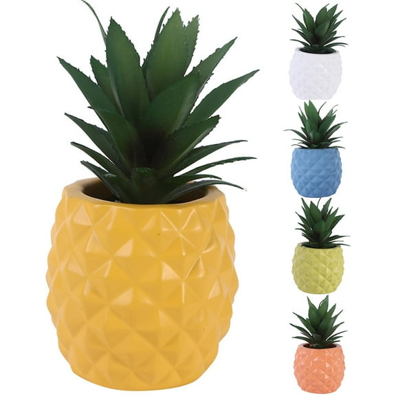 Vnanda Resin Potted Artificial Succulent Decoration Fake Pineapple Plant Office Bathroom Tabletop Shelf Kitchen Home Decor Desk Outdoor Decoration