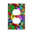 thumbnail image 1 of DouZhe 1-Gang Duplex Outlet Cover, Funny Cute Colourful Monsters Decorative Wall Plates, 1 of 7