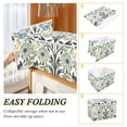 thumbnail image 2 of Yayeee Collapsible Storage Bin with Lid Fabric Closet Decorative Basket with Handles, Blue Floral Pattern, 2 of 7