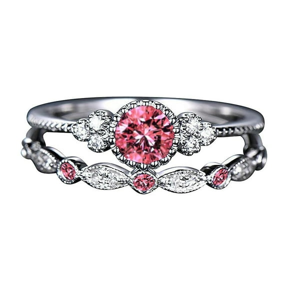 Anillo HUOGUO Fashion Diamond Couple, juego de 2 piezas, tamaños 5 a 10