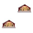thumbnail image 2 of Maytalsory Resin Christmas Scene Snow House LED Decoration Desktop Village Set Snowman 2Set, 2 of 6