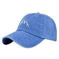 thumbnail image 2 of Tittly Baseball Cap Trucker Hat Mens And Womens Denim Retro Washed And Old Destroyed Cap Solid Color Baseball Cap Womens Baseball Caps Womens Baseball Caps Blue One Size, 2 of 4