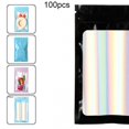thumbnail image 1 of 100Pcs/Set Zip-lock Bags Eye-catching Odor Proof Holographic Color Cosmetic Laser Packaging Bags for Kitchen, 1 of 8