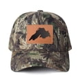 thumbnail image 2 of Upper Peninsula of Michigan Leather Patch Embroidered Color Block Trucker Hat Unisex Adjustable Cotton Breathable Fashion Cap for Travel Daily Wear, 2 of 11