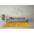 thumbnail image 3 of Ahgly Company Machine Washable Indoor Round Abstract Yellow Modern Area Rugs, 8' Round, 3 of 4