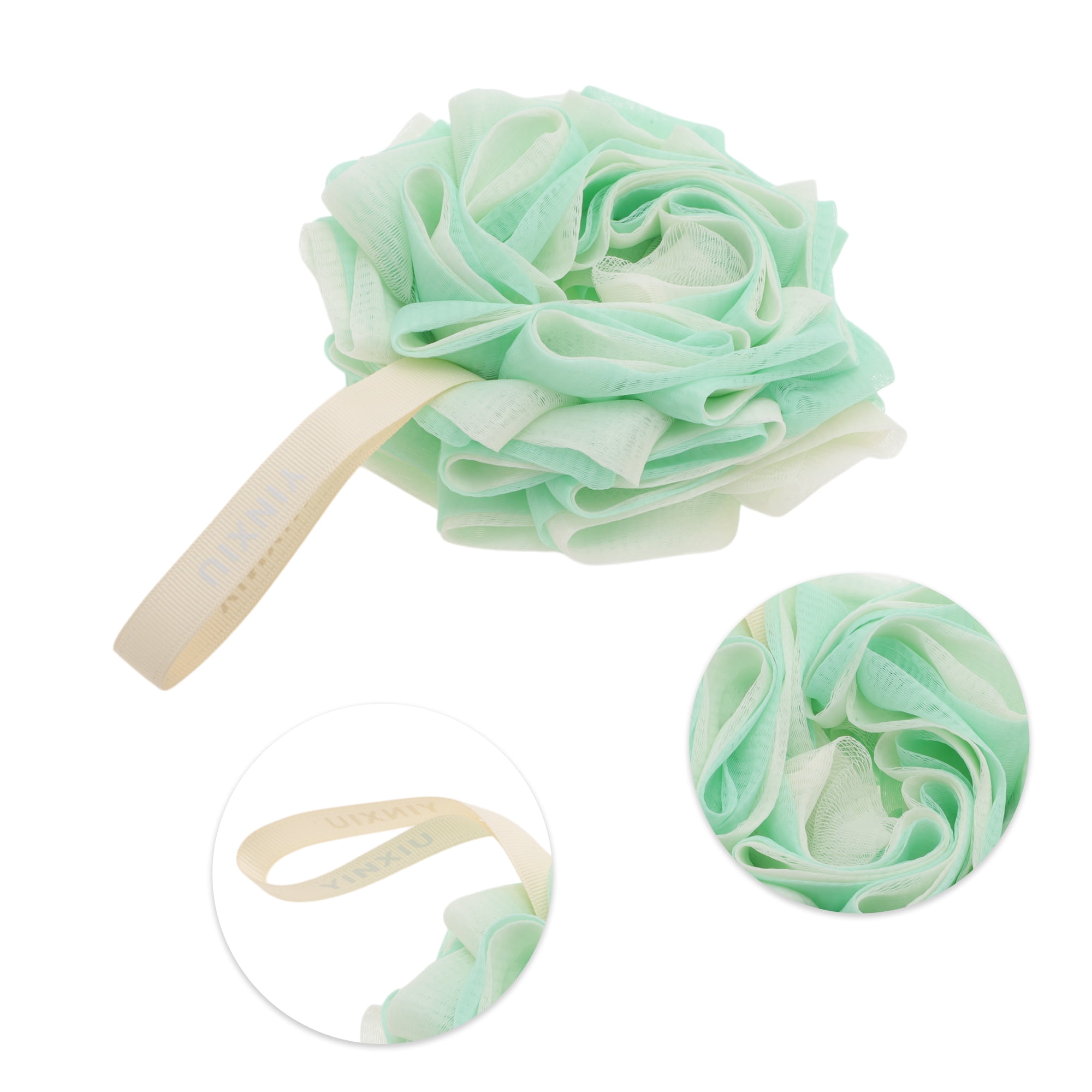 Unique Bargains Convenient Bath Shower Loofah Sponge 1 Pc White, Green