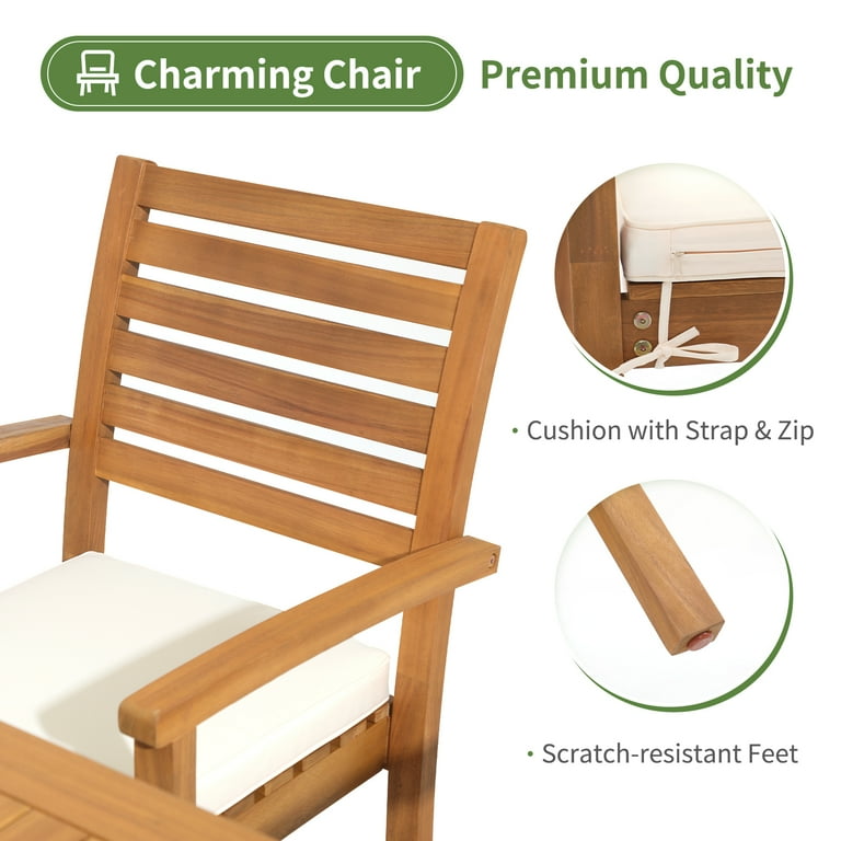 Orange-Casual Modern Outdoor Dining Chairs, Stackable Patio