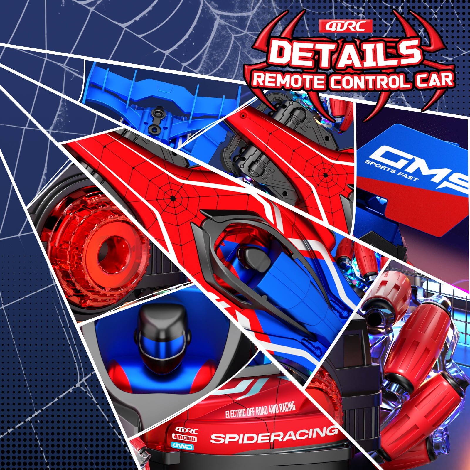 4DRC RC Racing Car, 1:12 4WD Toy Cars Buggy 2.4Ghz High Speed Remote Control Car Drift Car, Sideways Driving, with Watch Control.for Boys & Gift for Kids Red