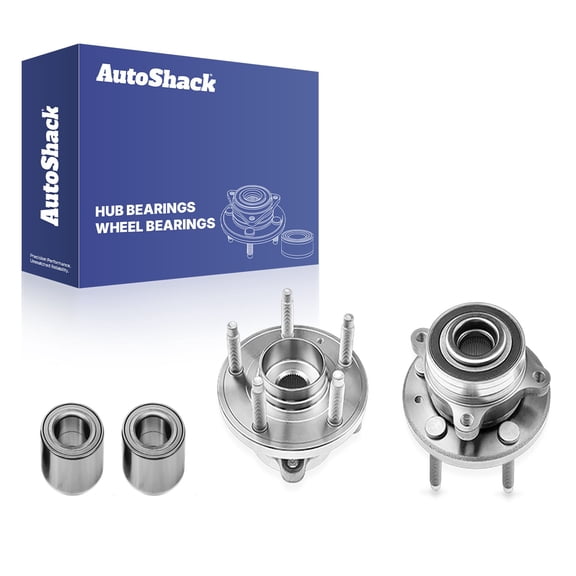 AutoShack Rear Wheel Hub Bearing Assemblies with ABS   Front Wheel Bearings Replacement for 2011-2014 Ford Edge 2011-2015 Lincoln MKX 4-PC Kit