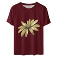 thumbnail image 2 of Camisetas de Manga Corta para Mujeres de Longitud Regular de Poliéster Sólido, Camiseta de Fiesta de Mayo Y Blusa Del Festival para la Primavera Y el Verano, 2 of 3