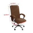 thumbnail image 5 of Velvet Swivel Computer Cover Slipcover Furniture Soft Dustproof Polyester Elastic Office Arm Cover for Computer , brown, 5 of 5